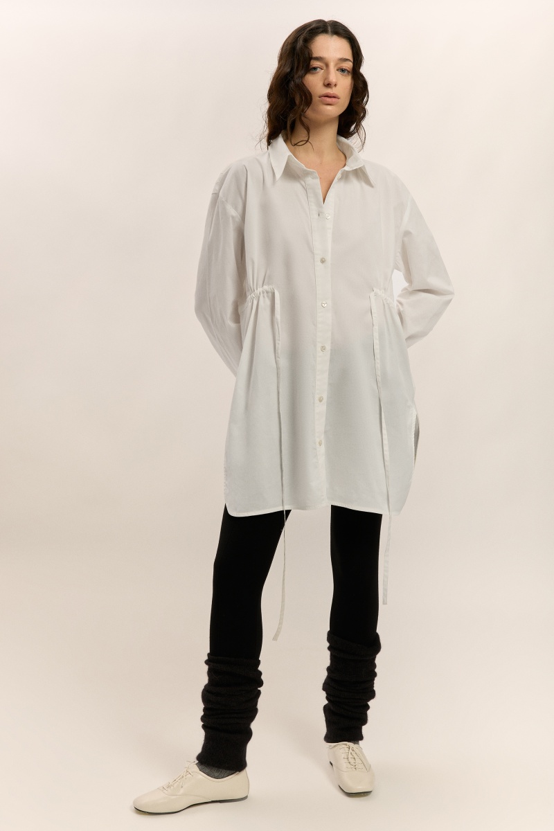Long shirt with adjustable...