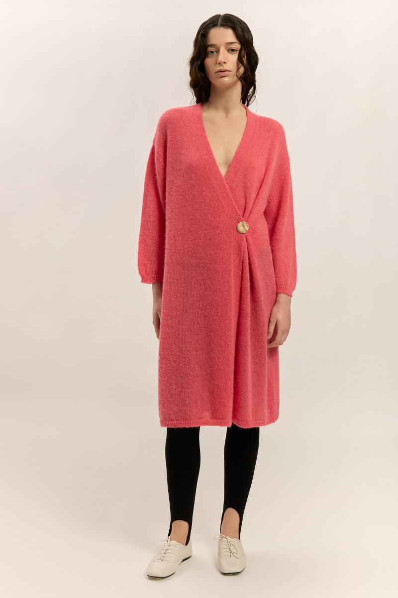 Abrigo frunce botón abollado