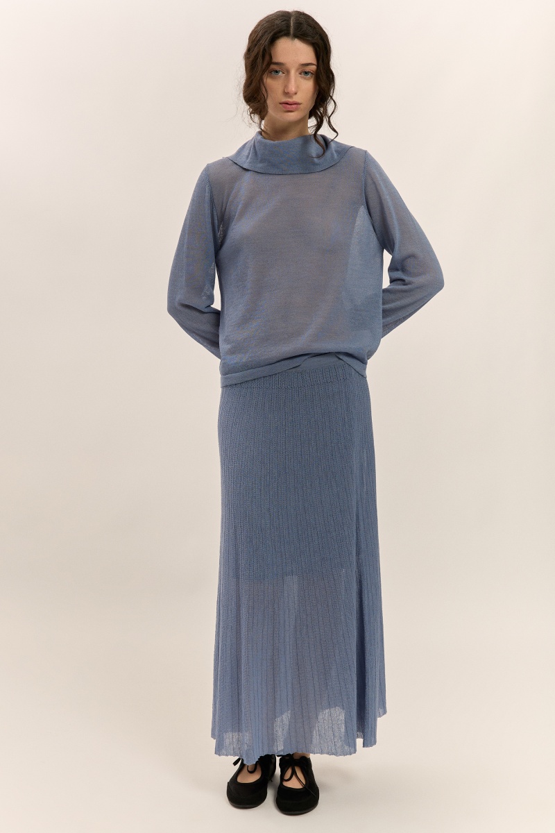 Pleated sheer skirt
