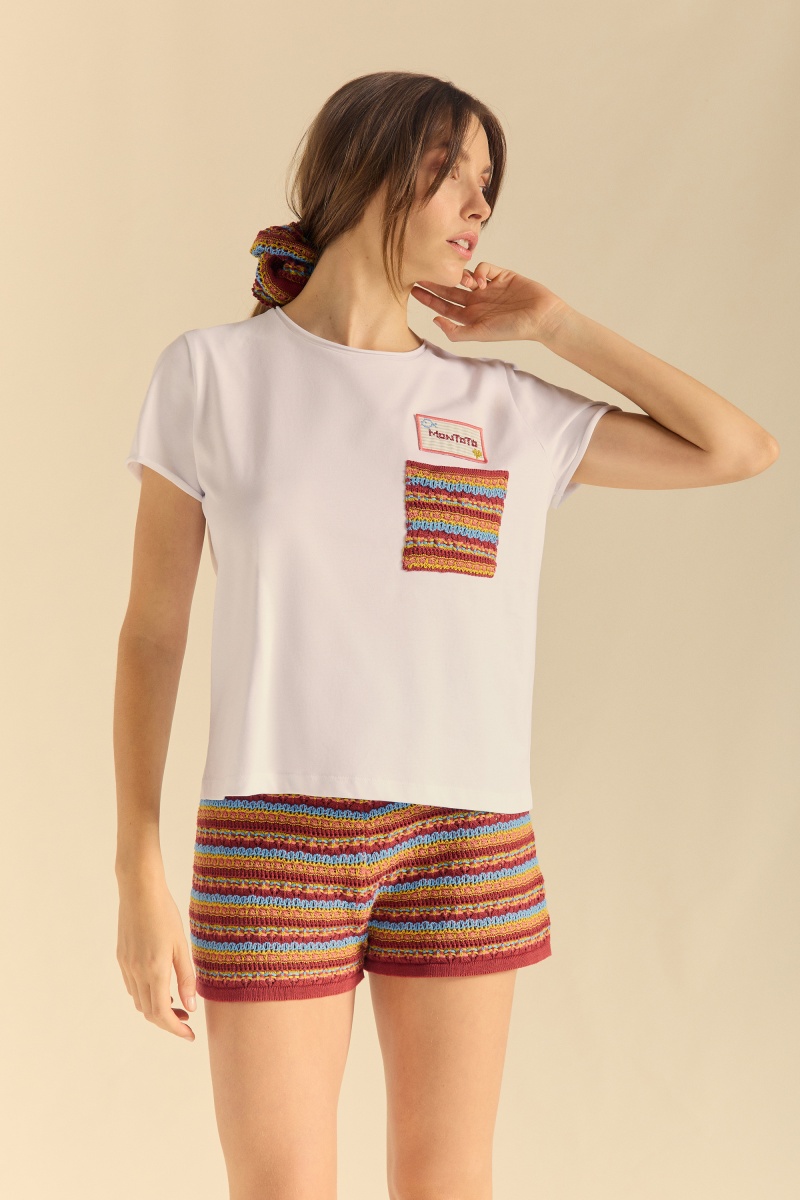 Knit T-shirt with pocket