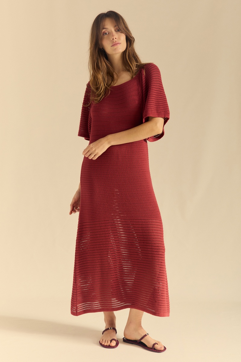 Vestido algodón calado