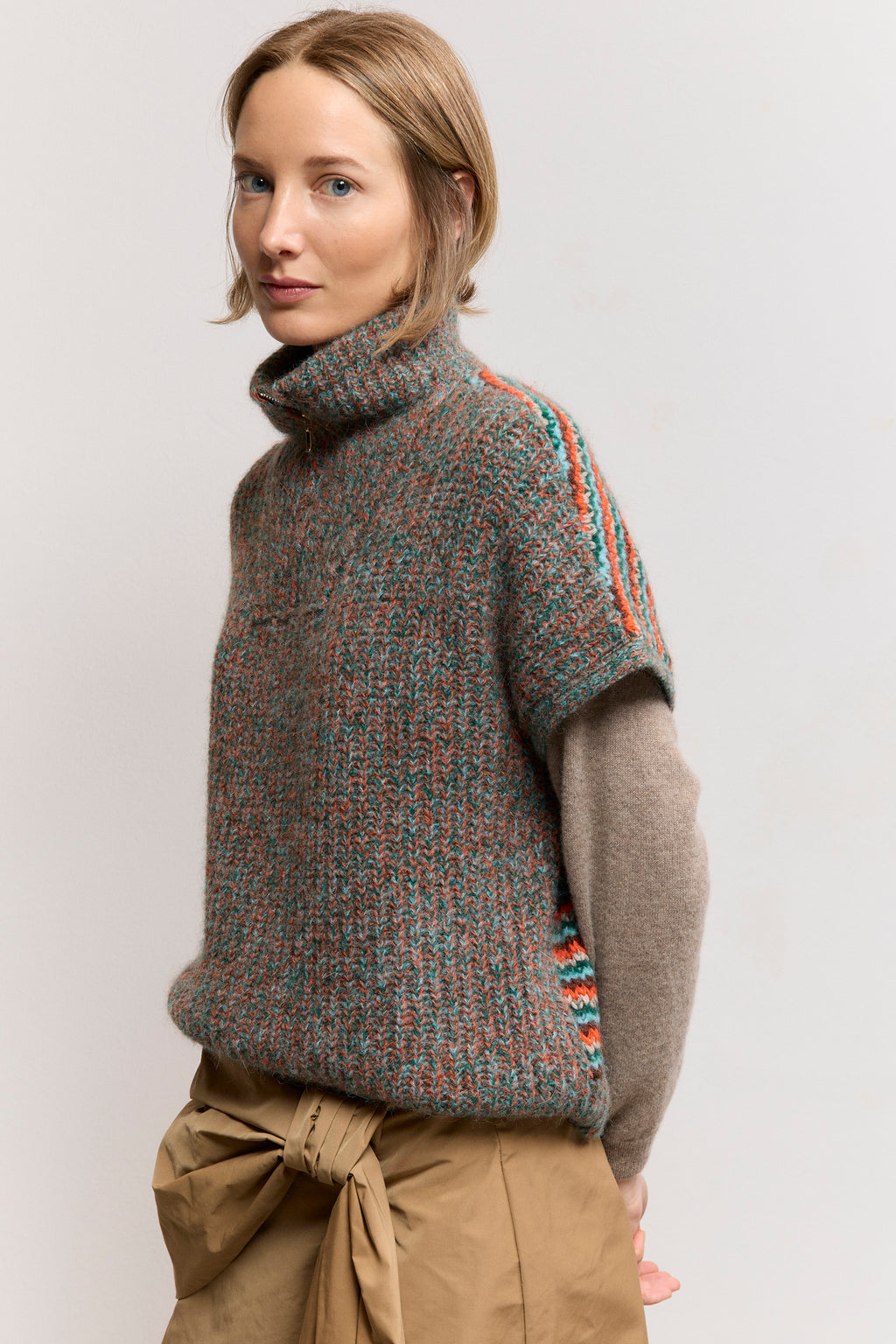 Mouliné knit vest