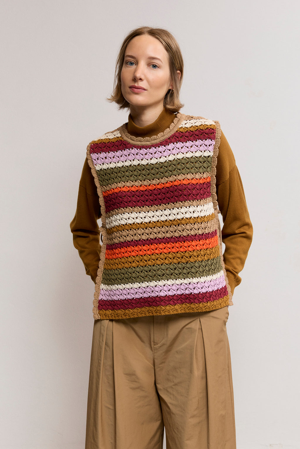 Crochet knit vest