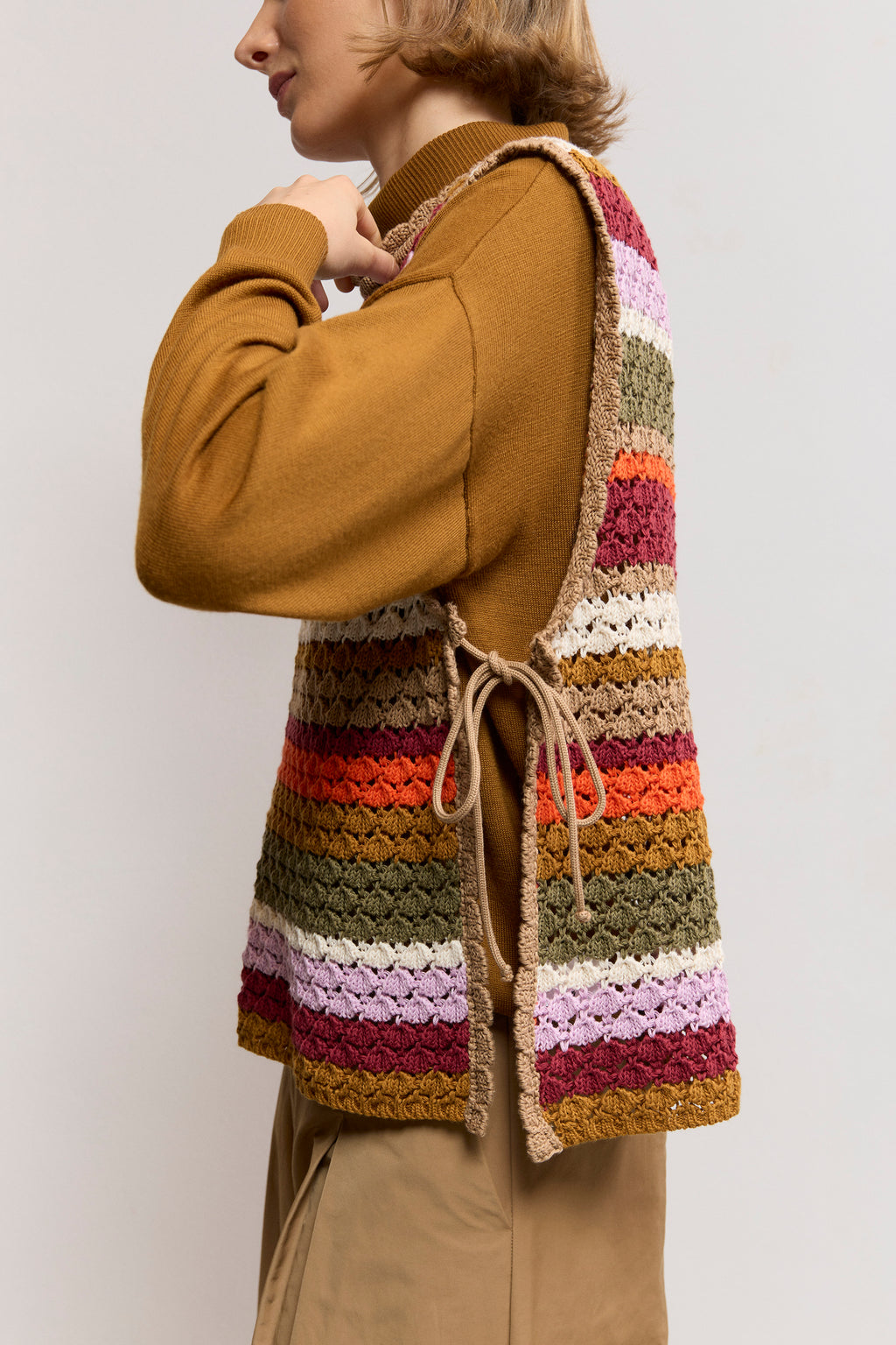 Crochet knit vest