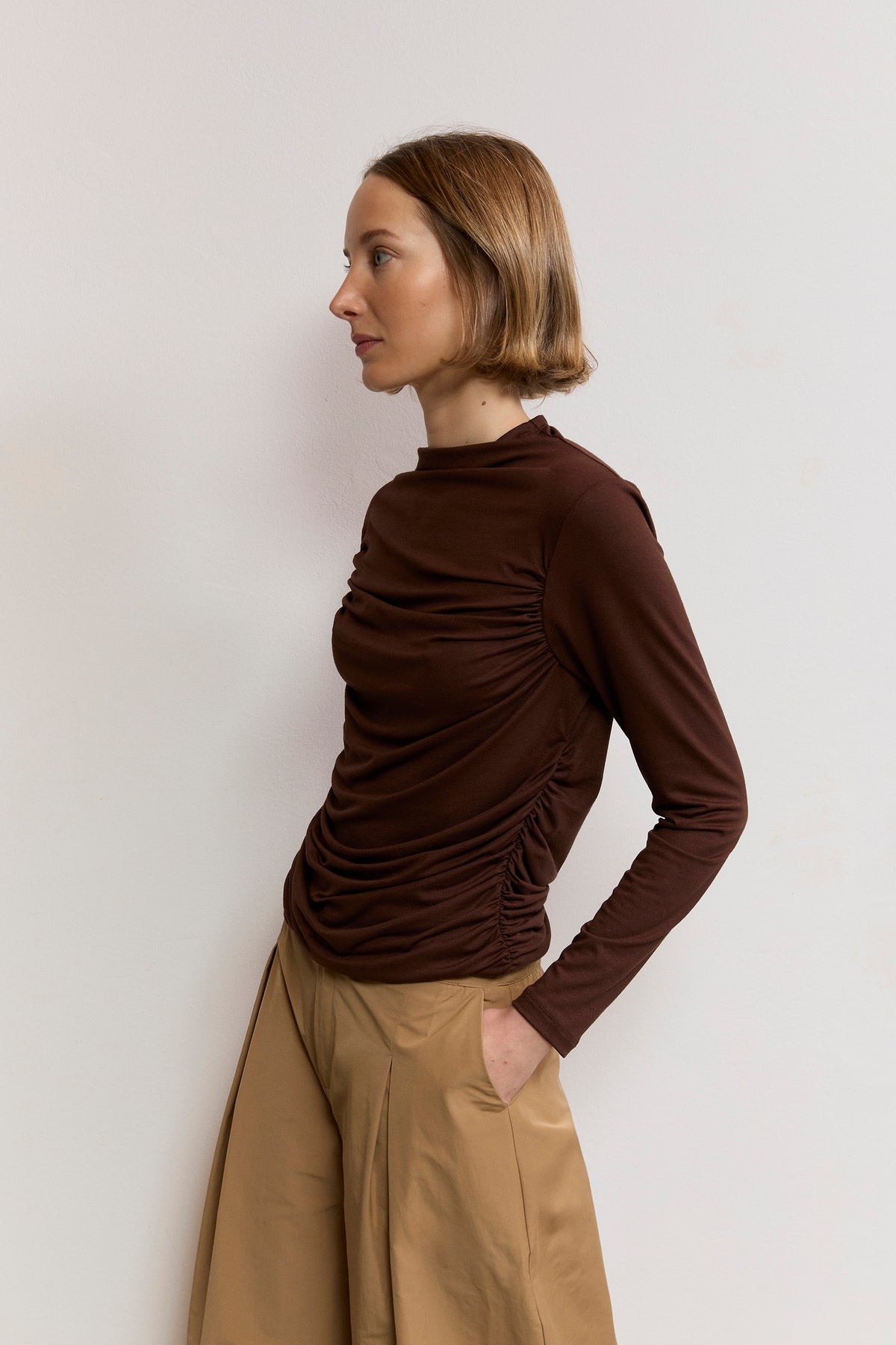 Ruched Viscose Jersey Top