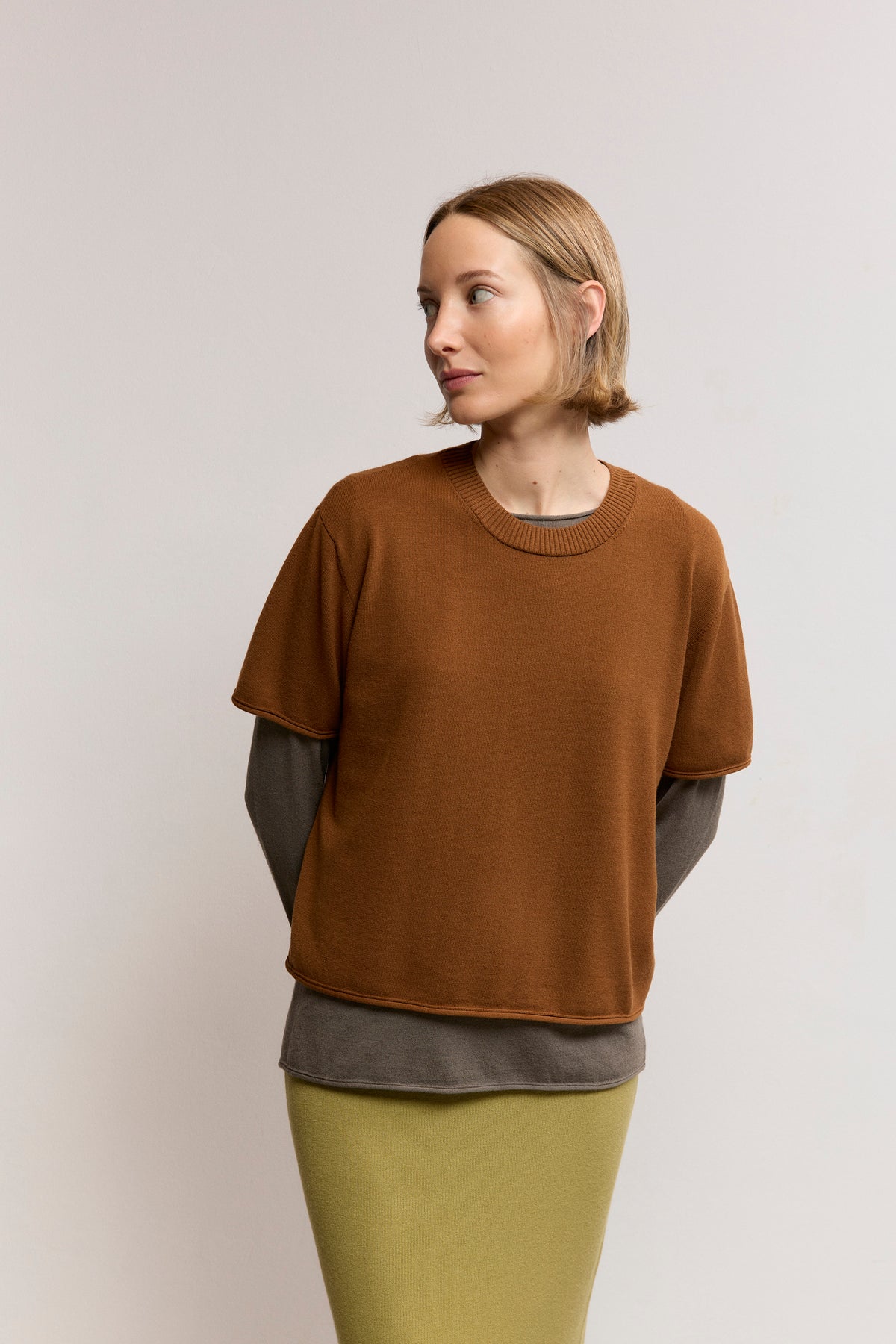 Short-Sleeve Modal Blend Sweater