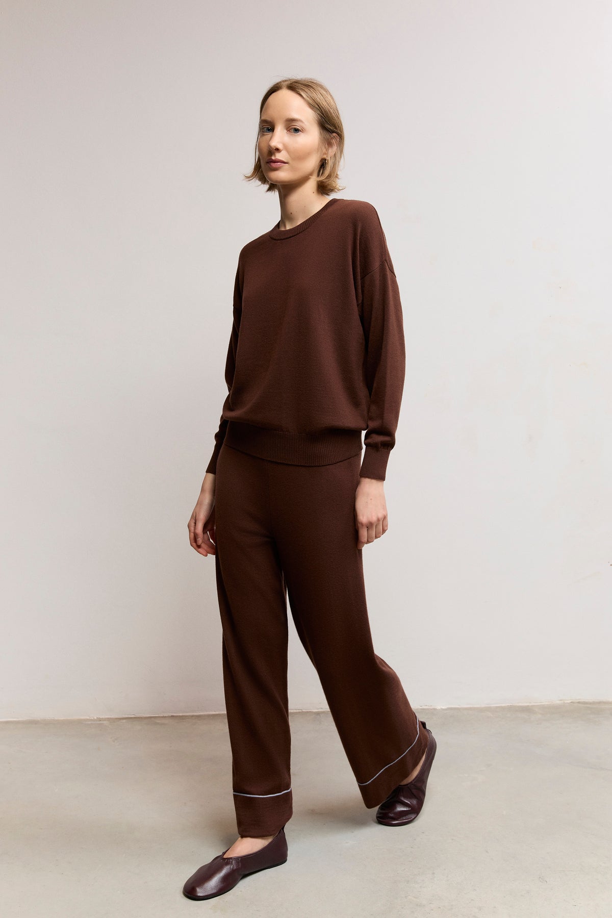 Drop-Shoulder Knit merino Sweater