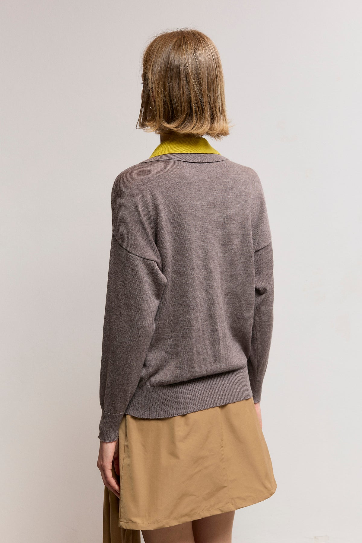 Double-Collar Knit Sweater