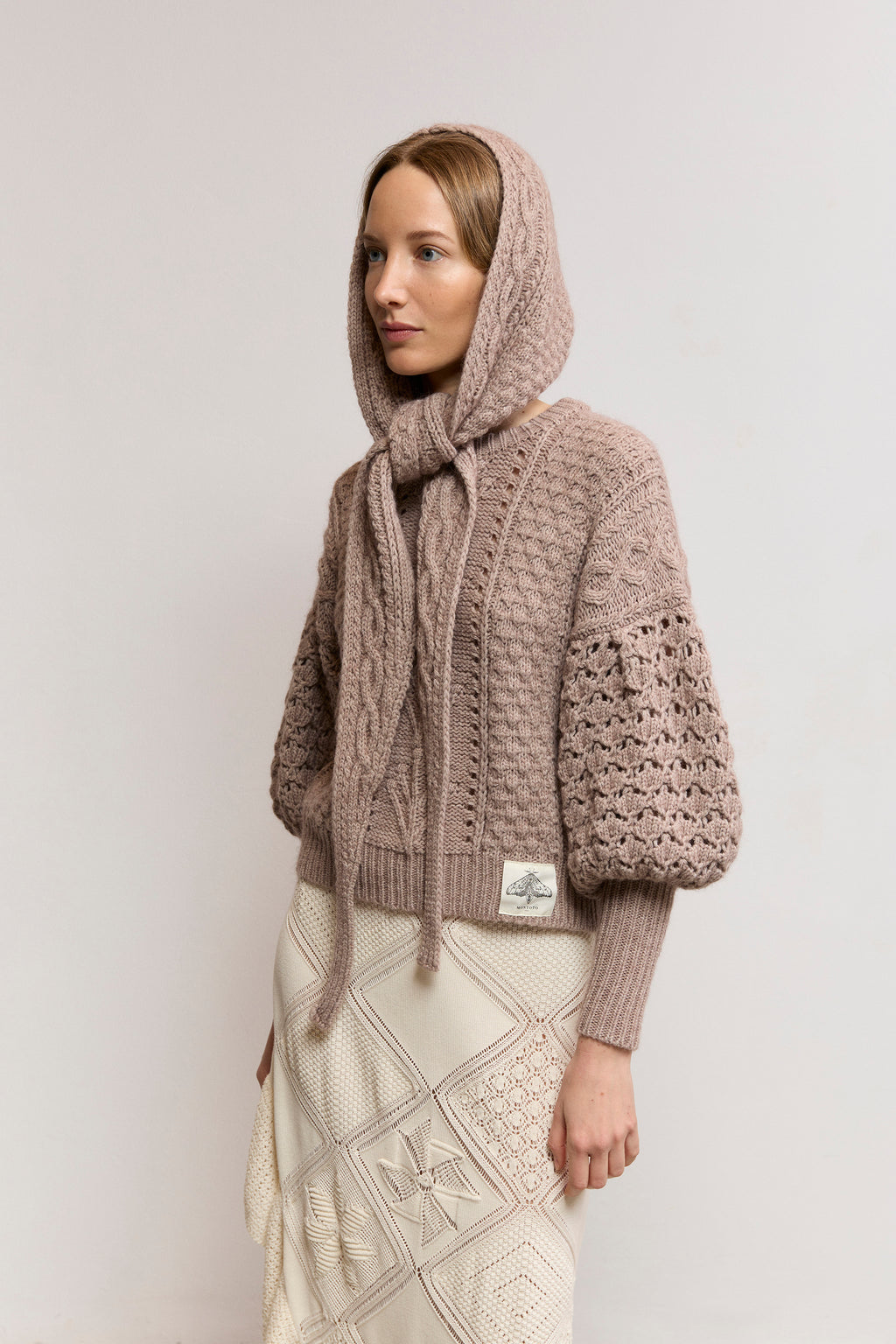 Cable-Knit Gigot Sleeve Sweater