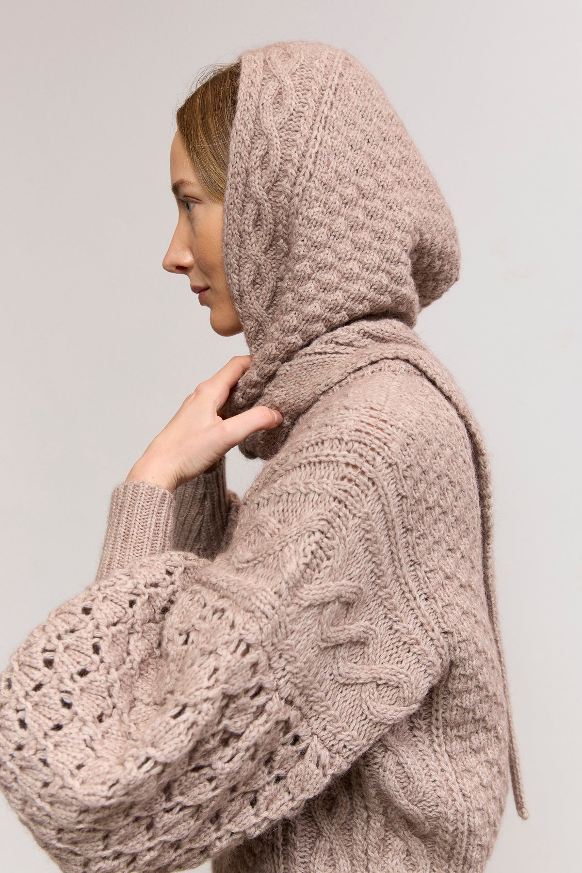 Cable-Knit Gigot Sleeve Sweater
