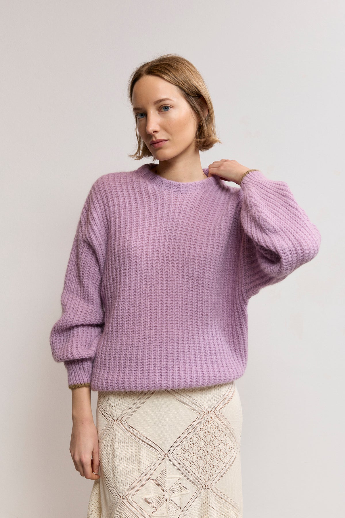 Suri Alpaca Blend Pearl-Knit Sweater