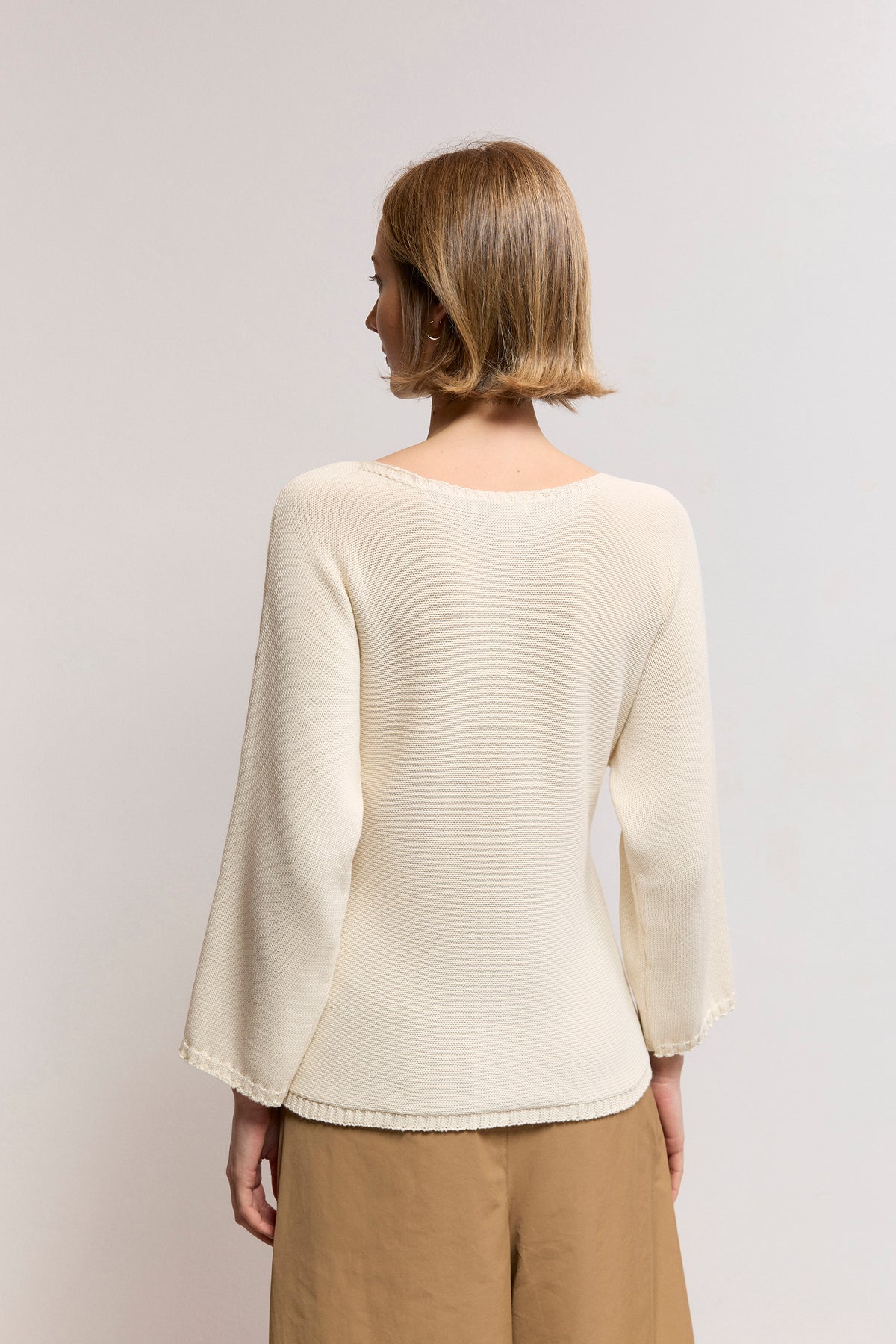 Belted knit sweater