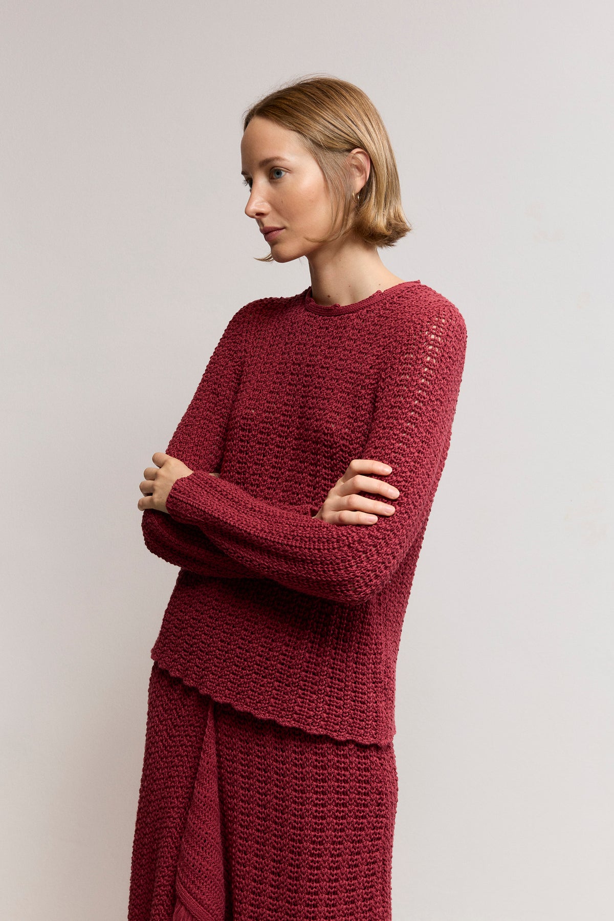 Bobbles cotton Knit Sweater