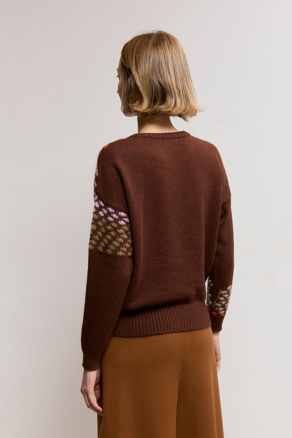 Multicolor Cable-Knit Sweater