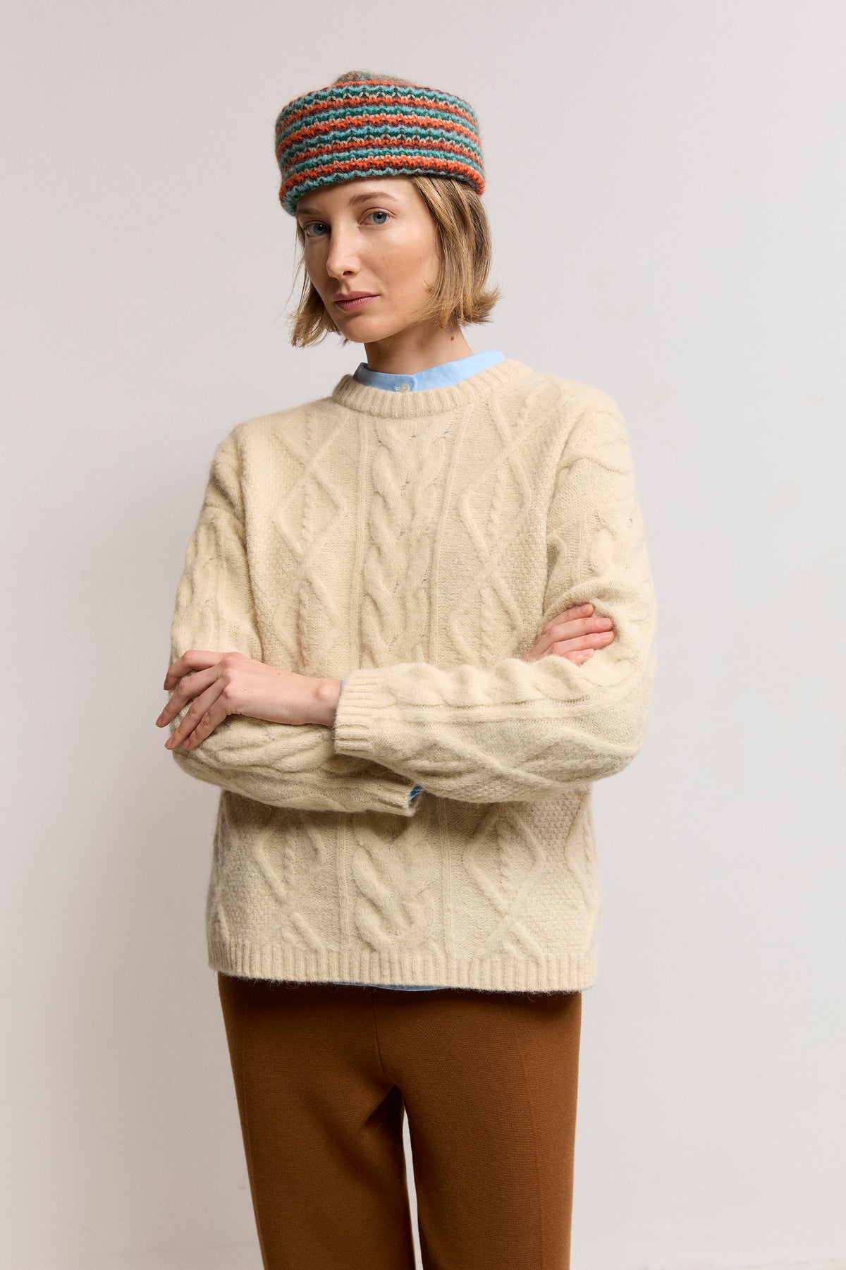 Superfine Alpaca Blend Cable-Knit Sweater
