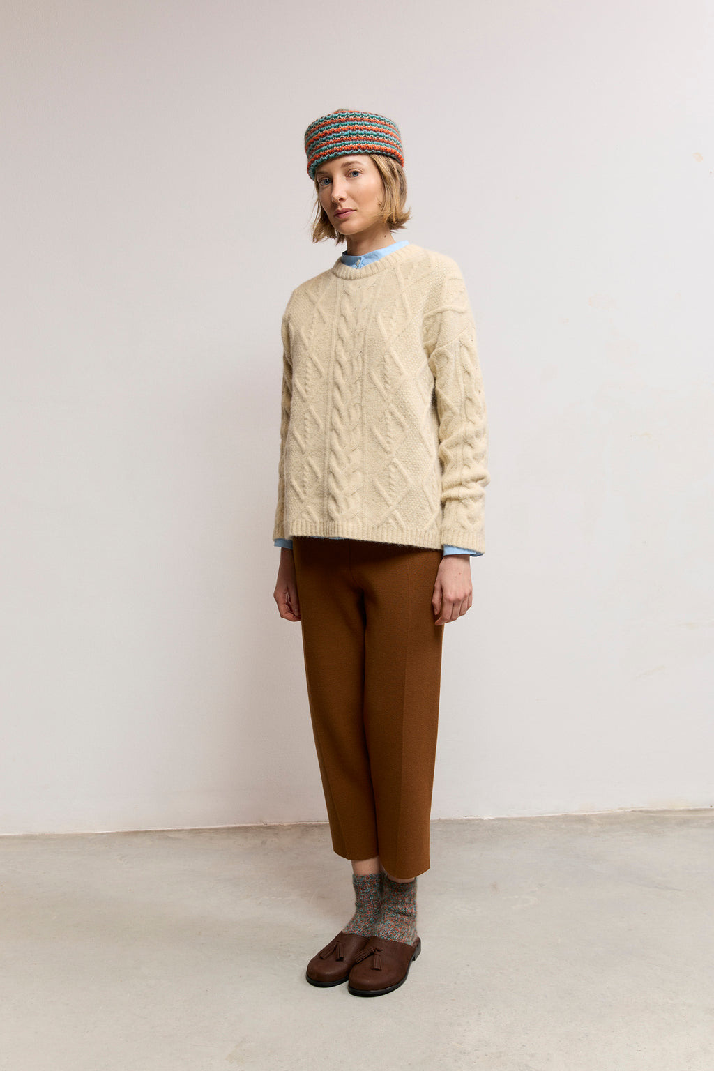 Superfine Alpaca Blend Cable-Knit Sweater