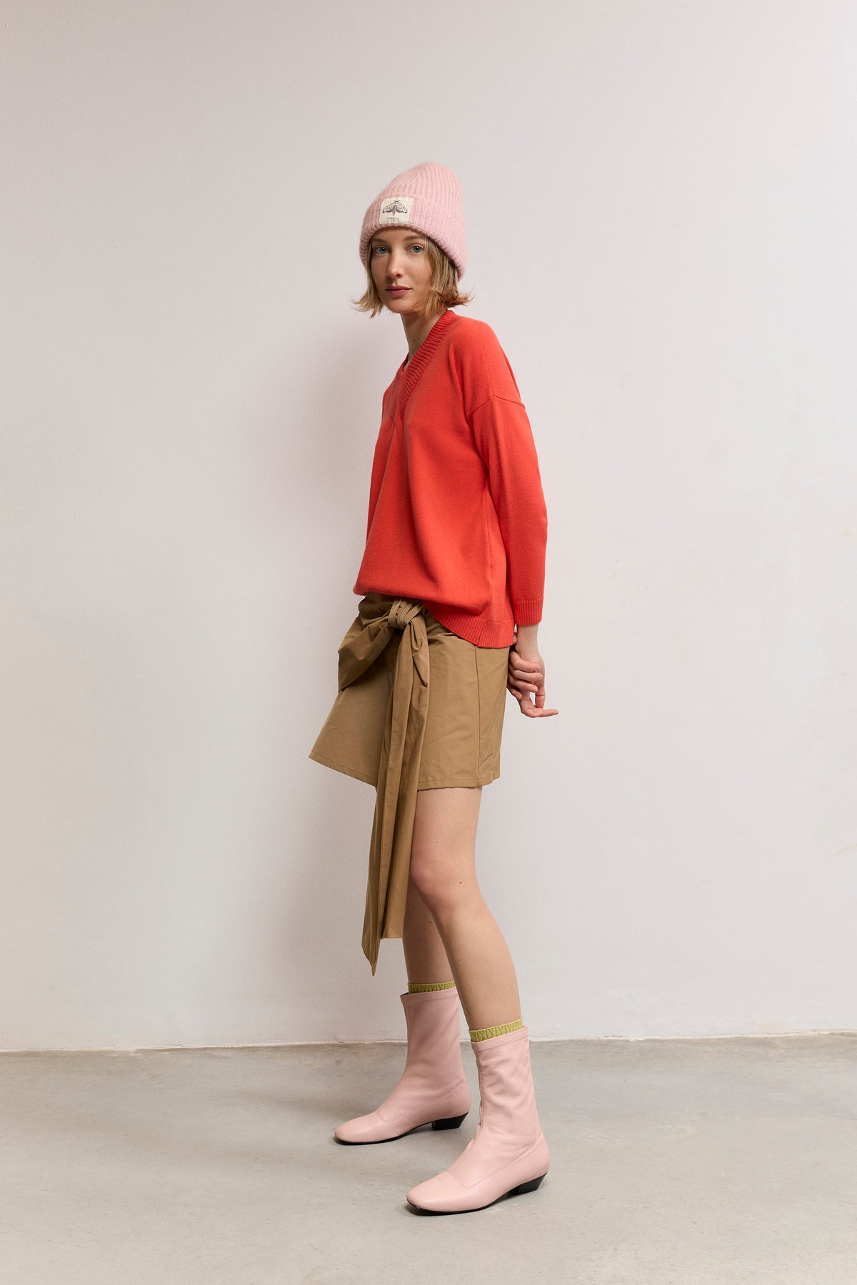 Wide V-Neck Modal Blend Sweater