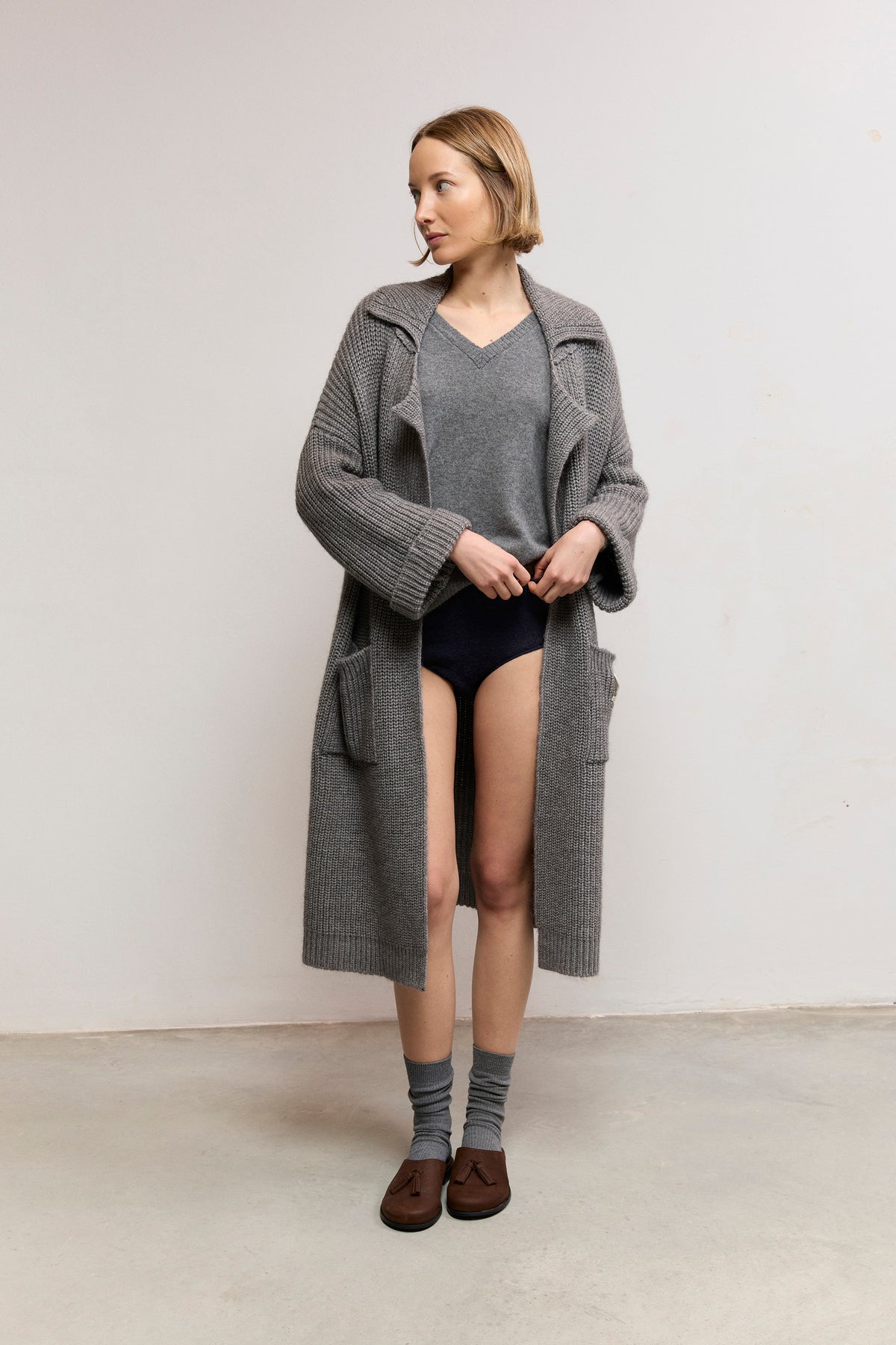 Cashmere Raglan V-Neck Sweater
