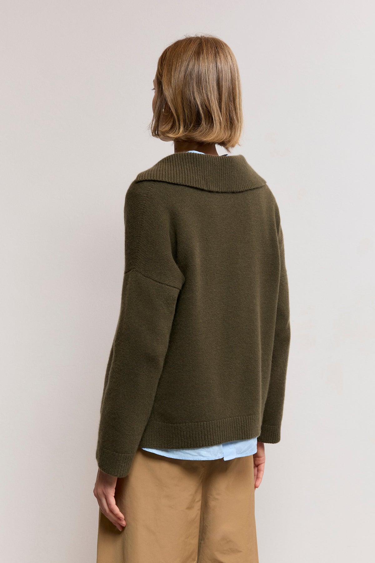 Relaxed Cashmere Polo-Collar Sweater