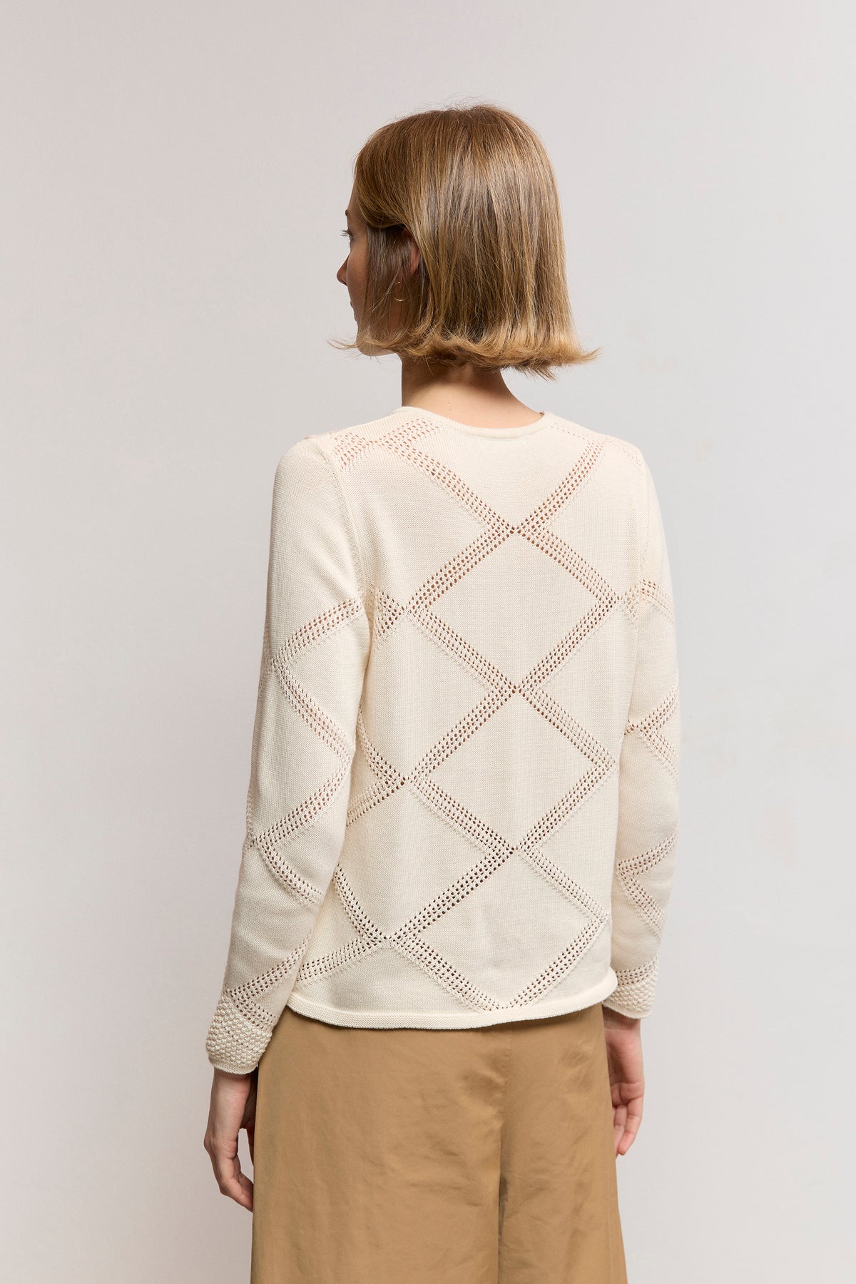 Openwork Cotton Knit Sweater