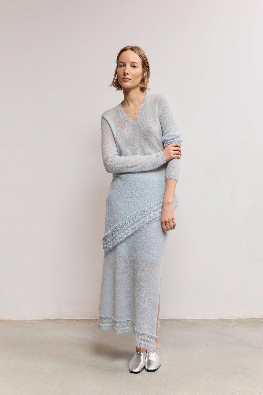 Fine Suri Alpaca Blend Asymmetric Sweater