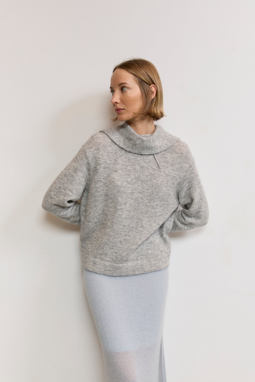 Sweater with Short Shawl Collar