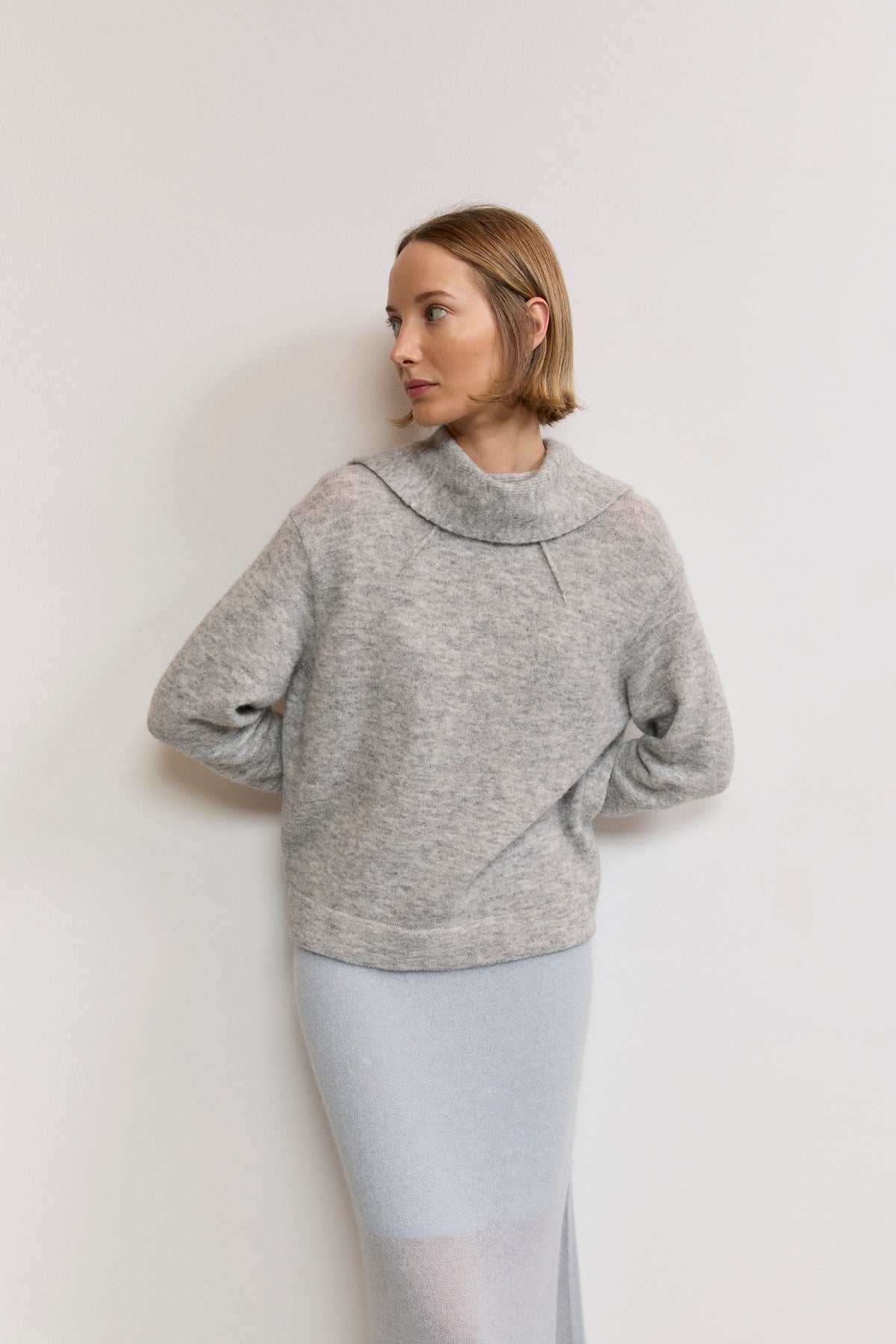 Sweater with Short Shawl Collar