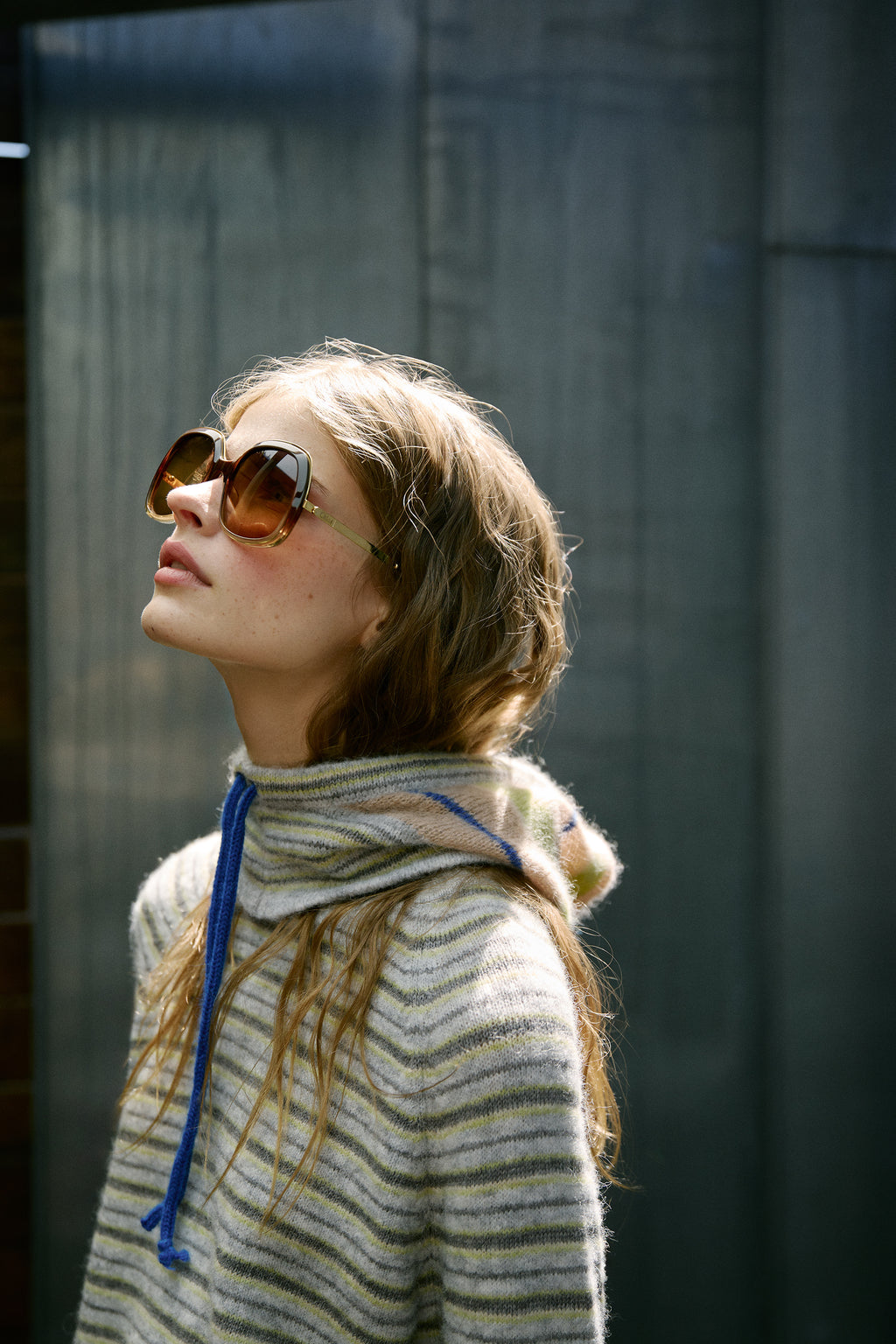 Oversized Multicolor Striped Knit Sweater