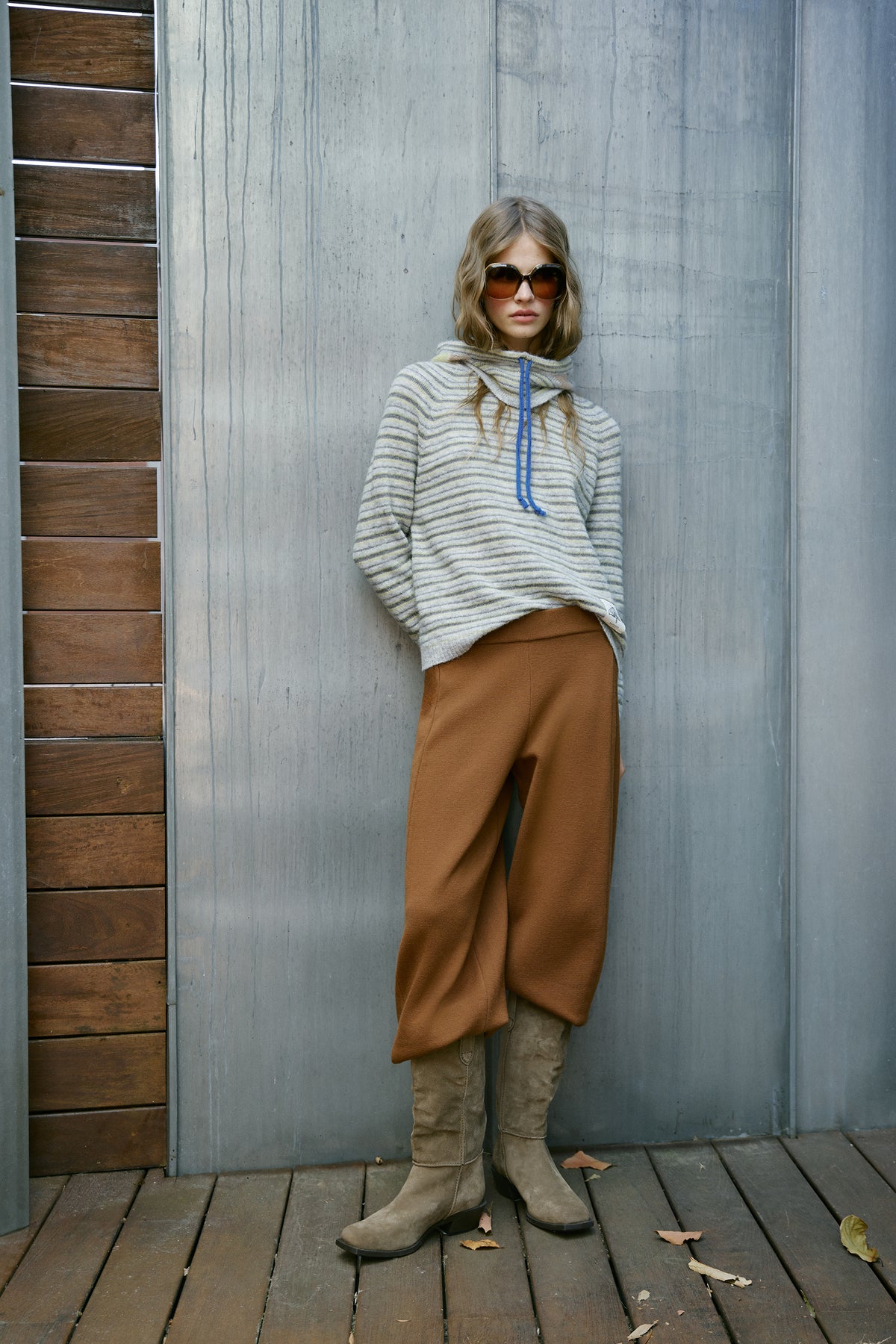 Oversized Multicolor Striped Knit Sweater