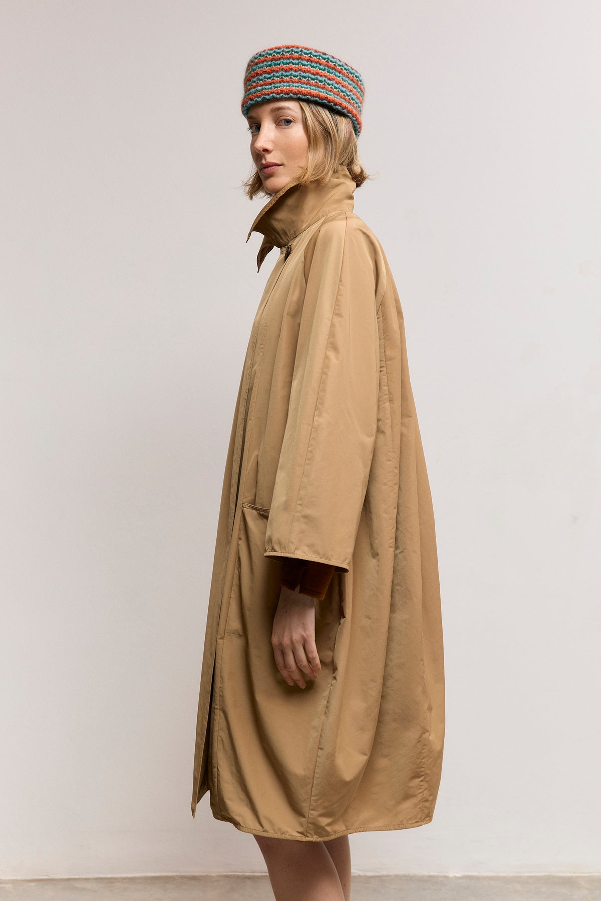 Balloon-Silhouette Trench Coat