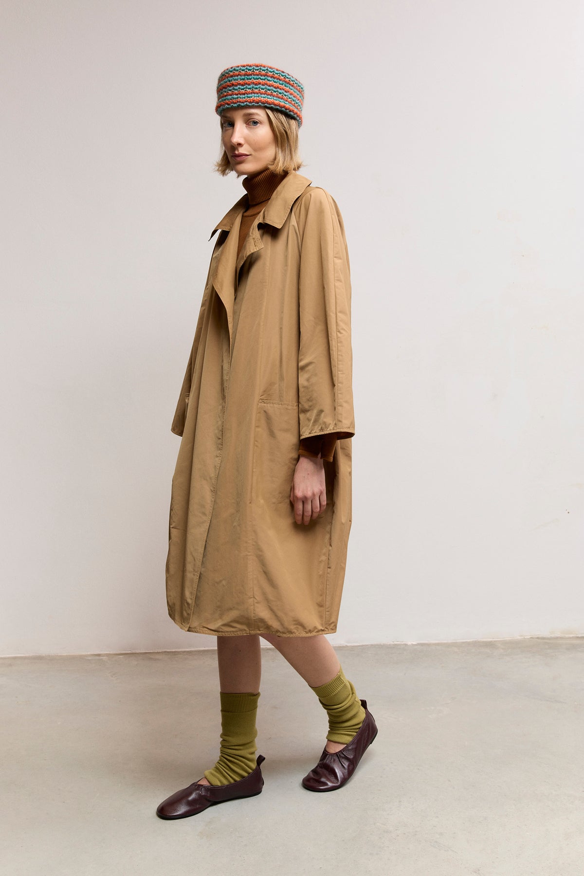 Balloon-Silhouette Trench Coat