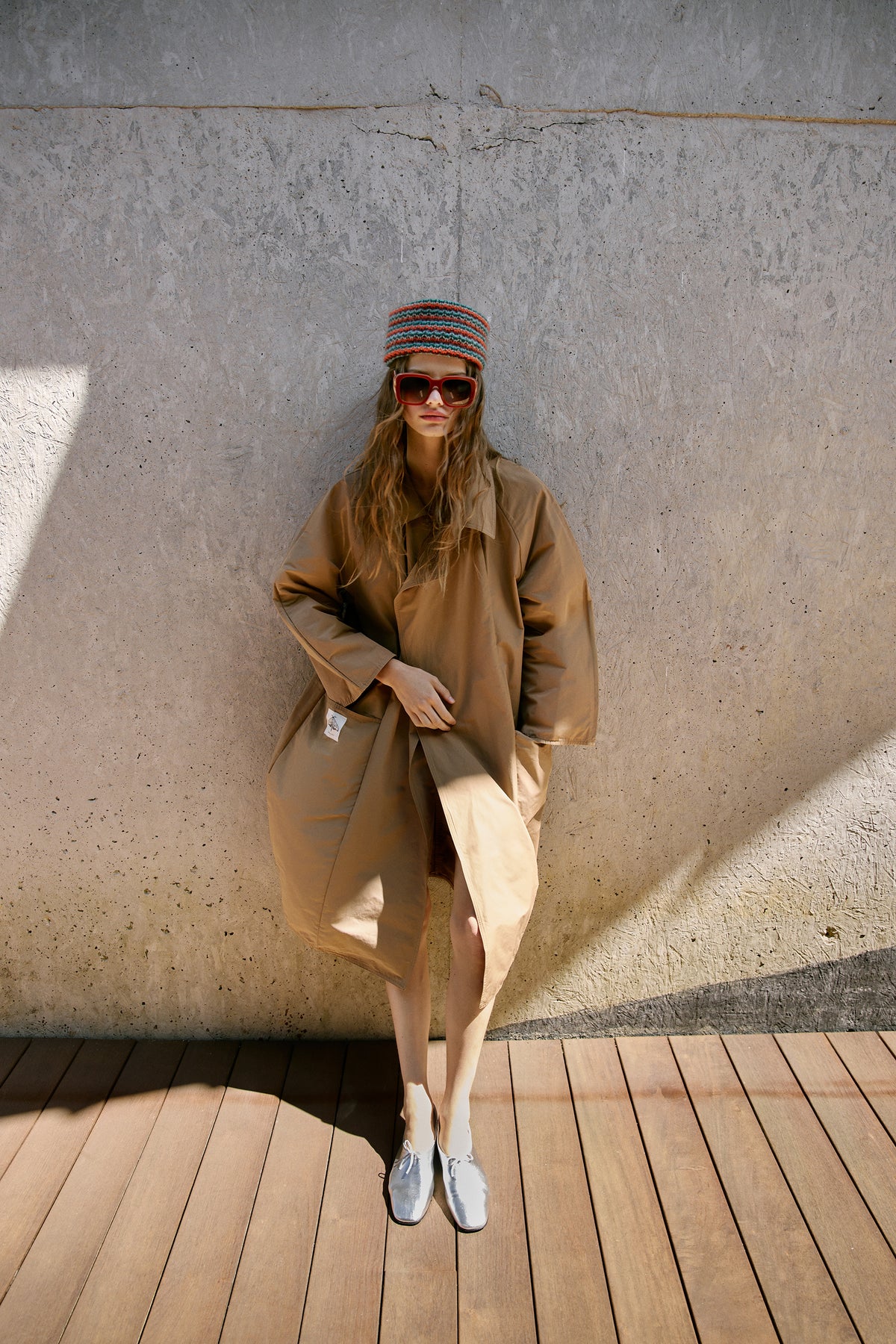 Balloon-Silhouette Trench Coat