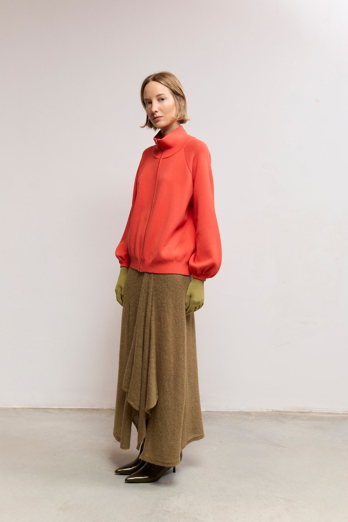 tructured Modal Blend Zip-Up Cardigan