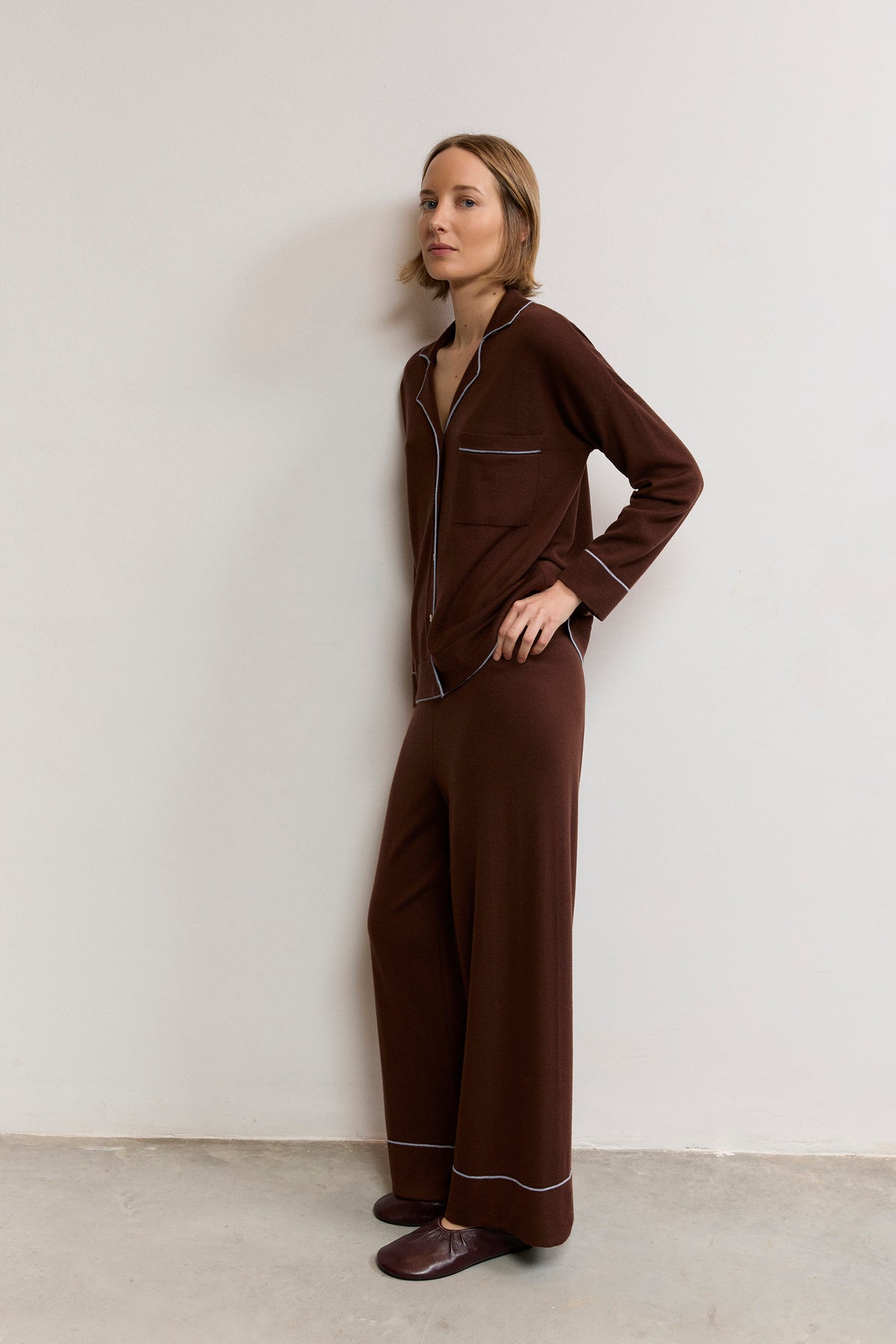 Merino Wool Pajama-Style Cardigan