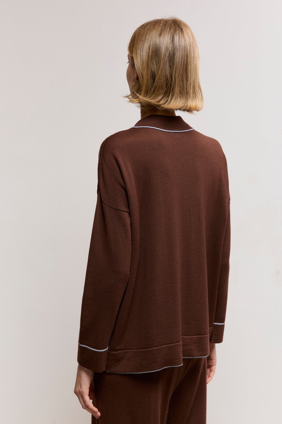Merino Wool Pajama-Style Cardigan