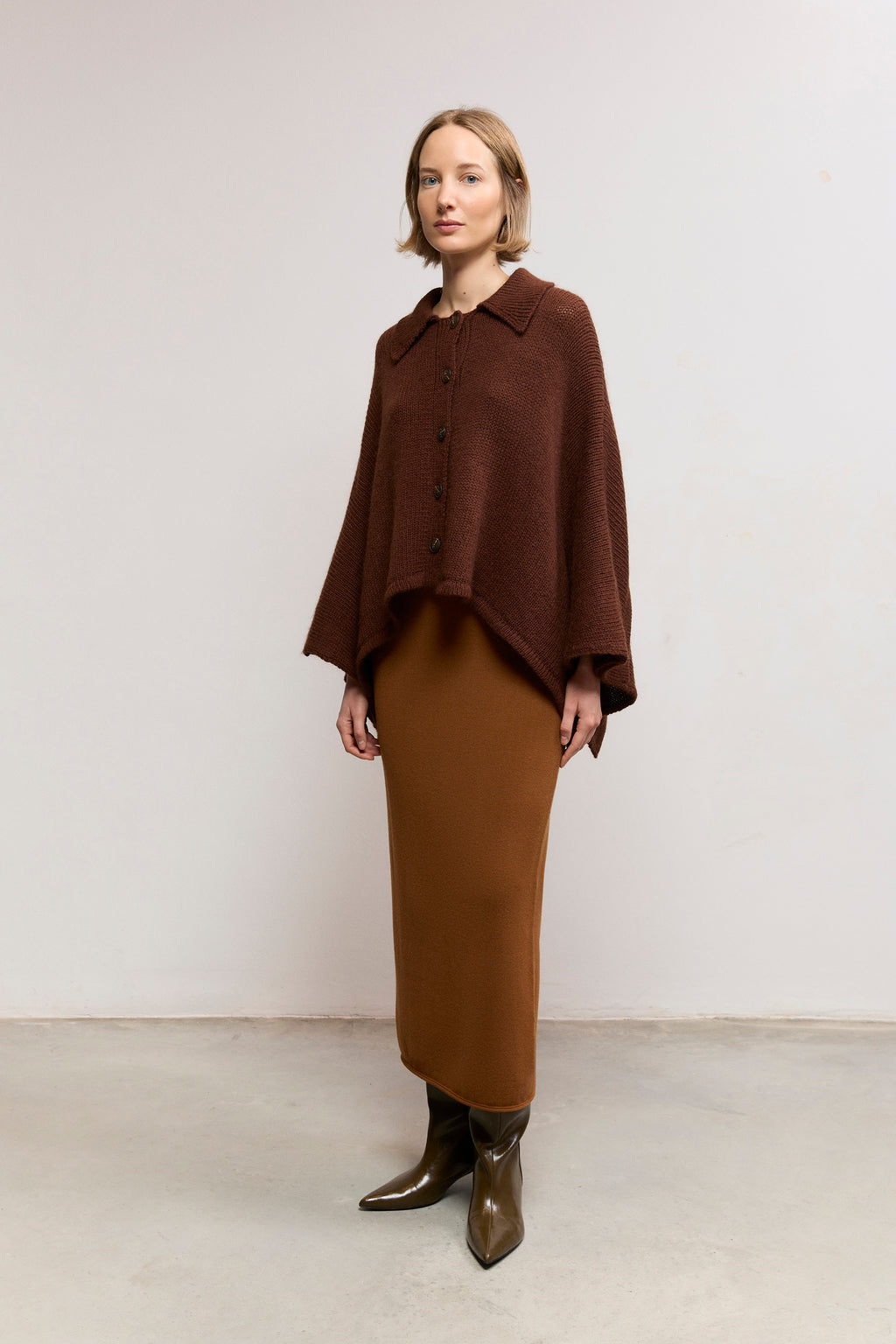 Short Trench-Style Knit Jacket