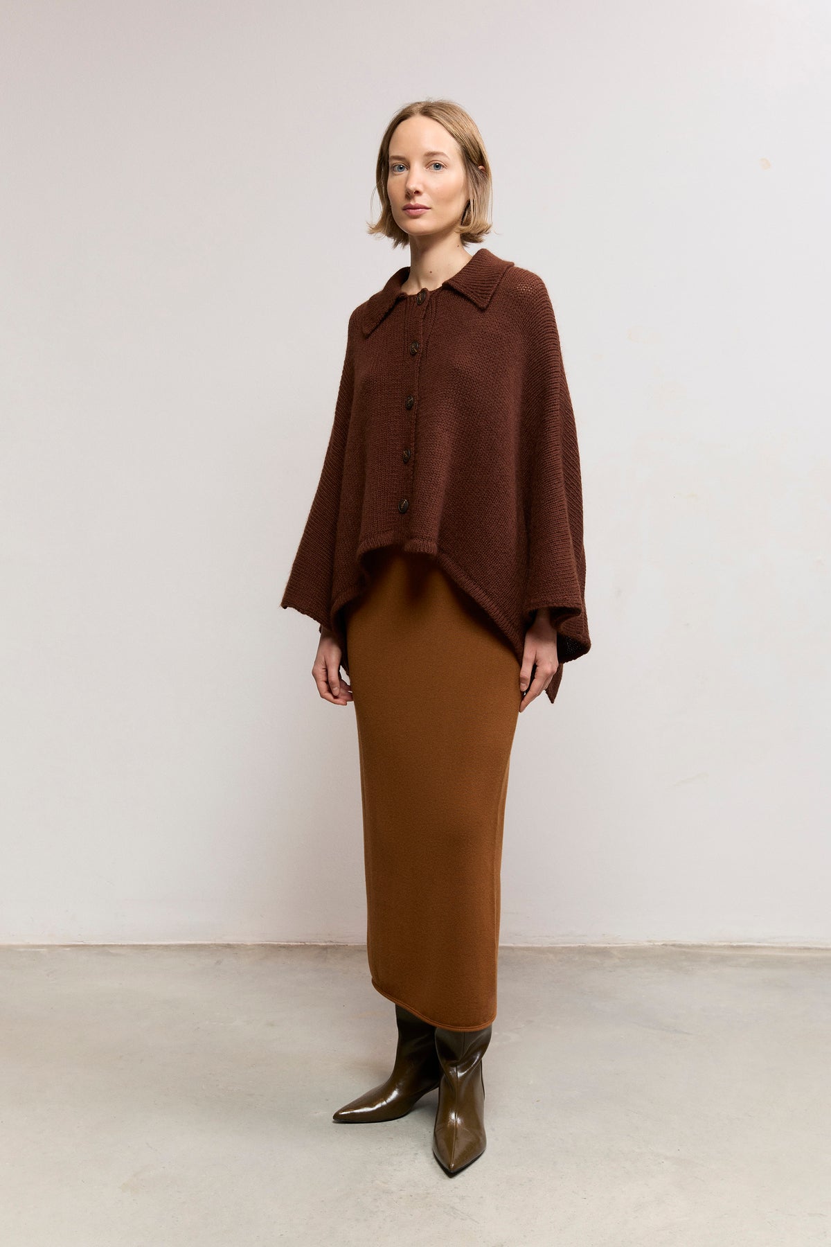 Short Trench-Style Knit Jacket