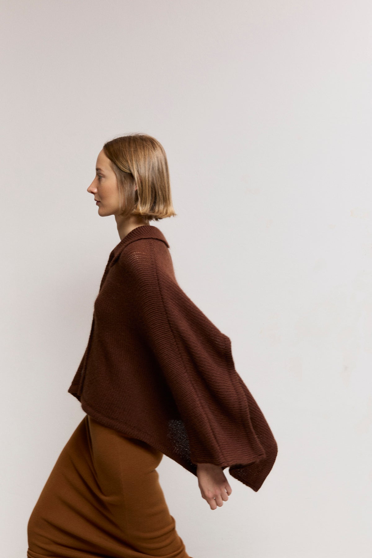 Short Trench-Style Knit Jacket