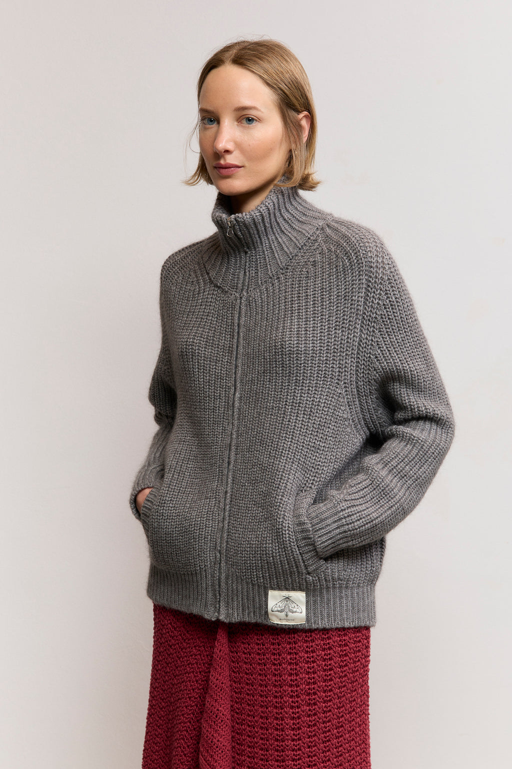 Mohair Blend Pearl-Knit Jacket
