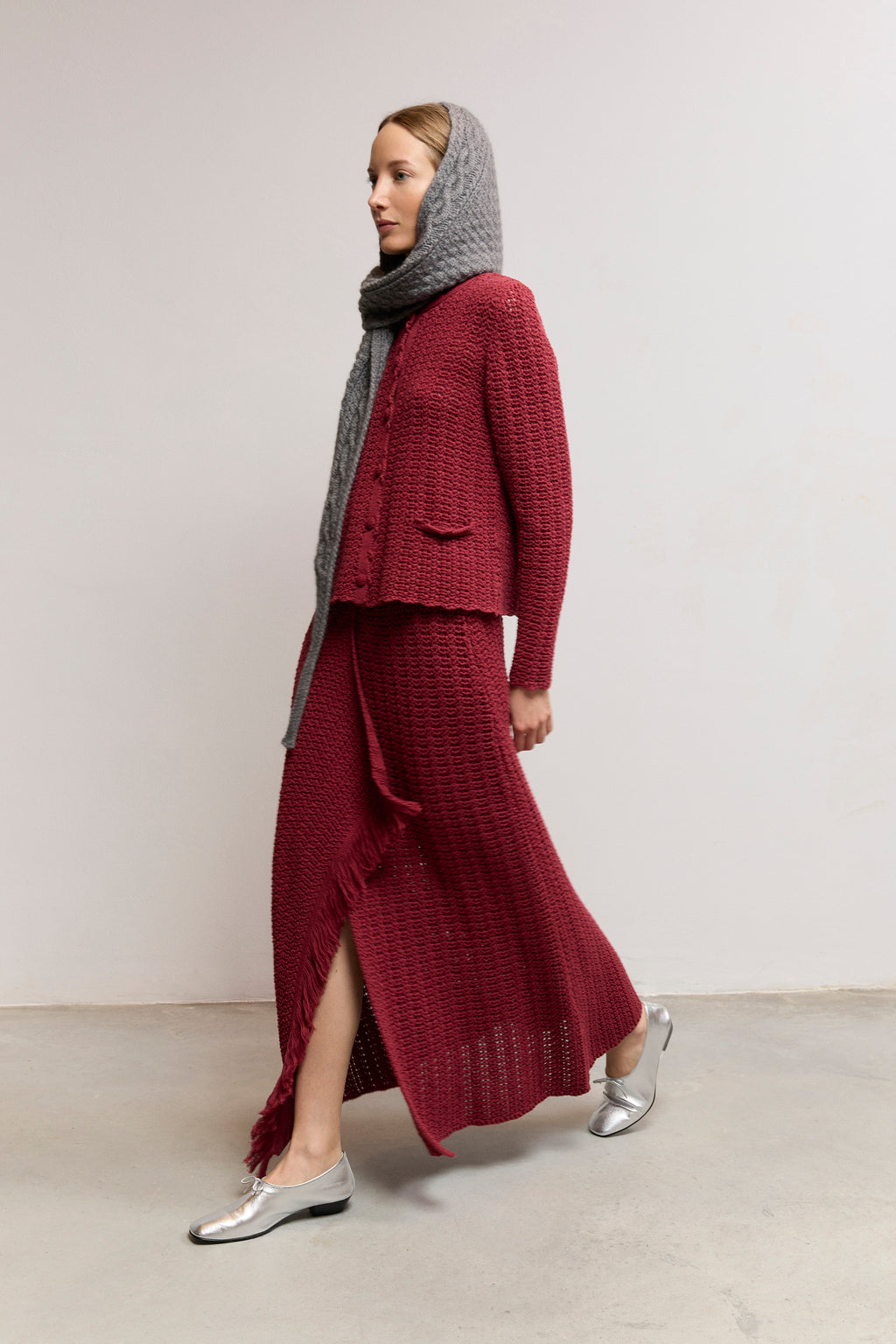 French-Inspired Textured Knit Jacket