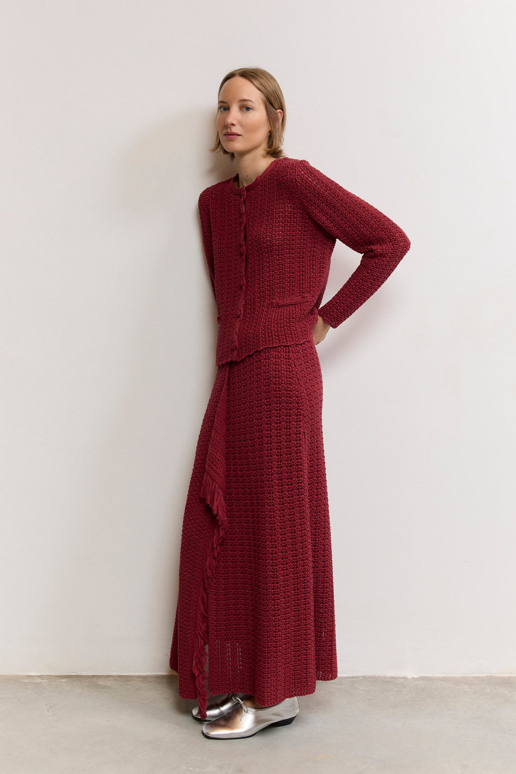 French-Inspired Textured Knit Jacket
