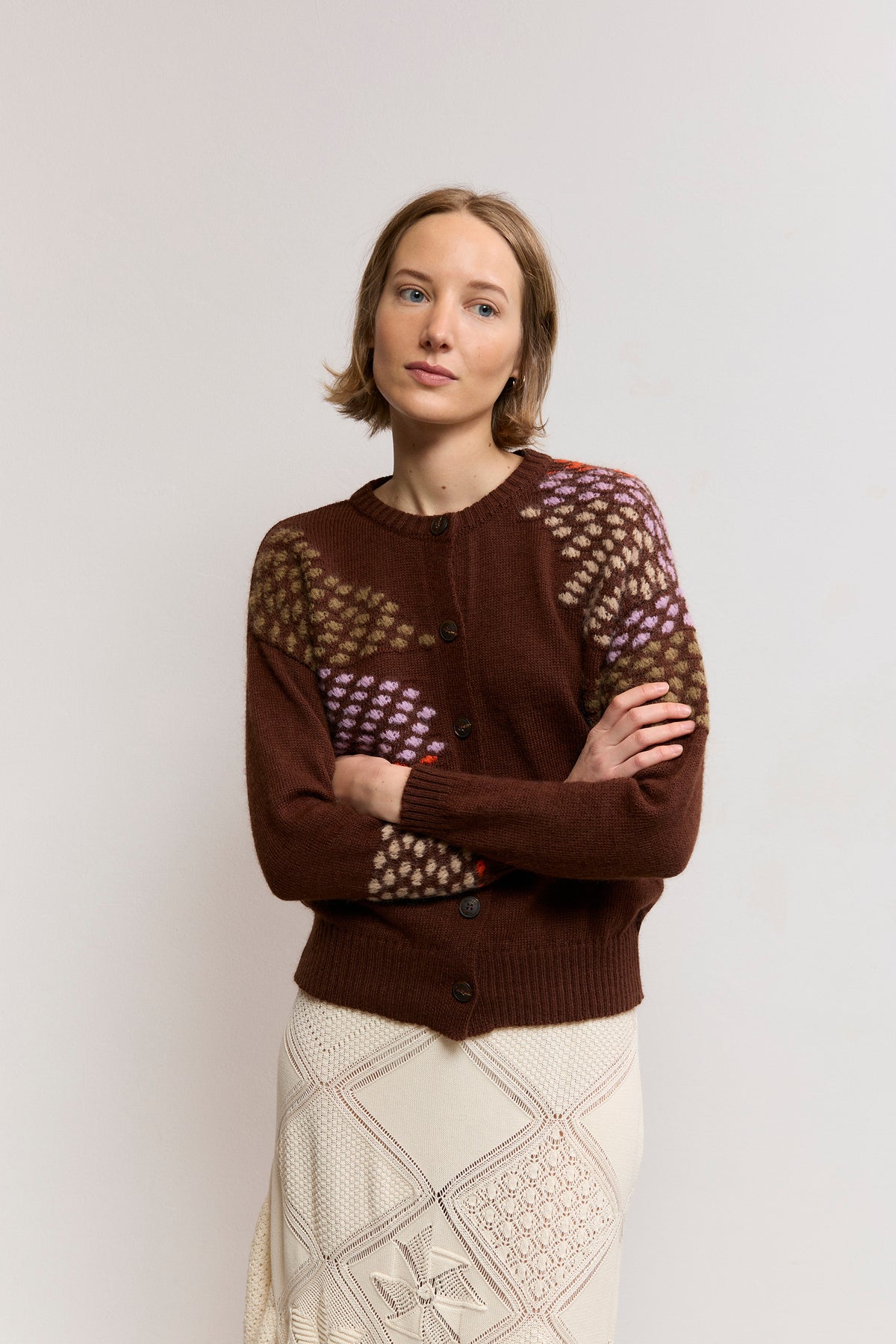 Mohair Blend Knit Cardigan