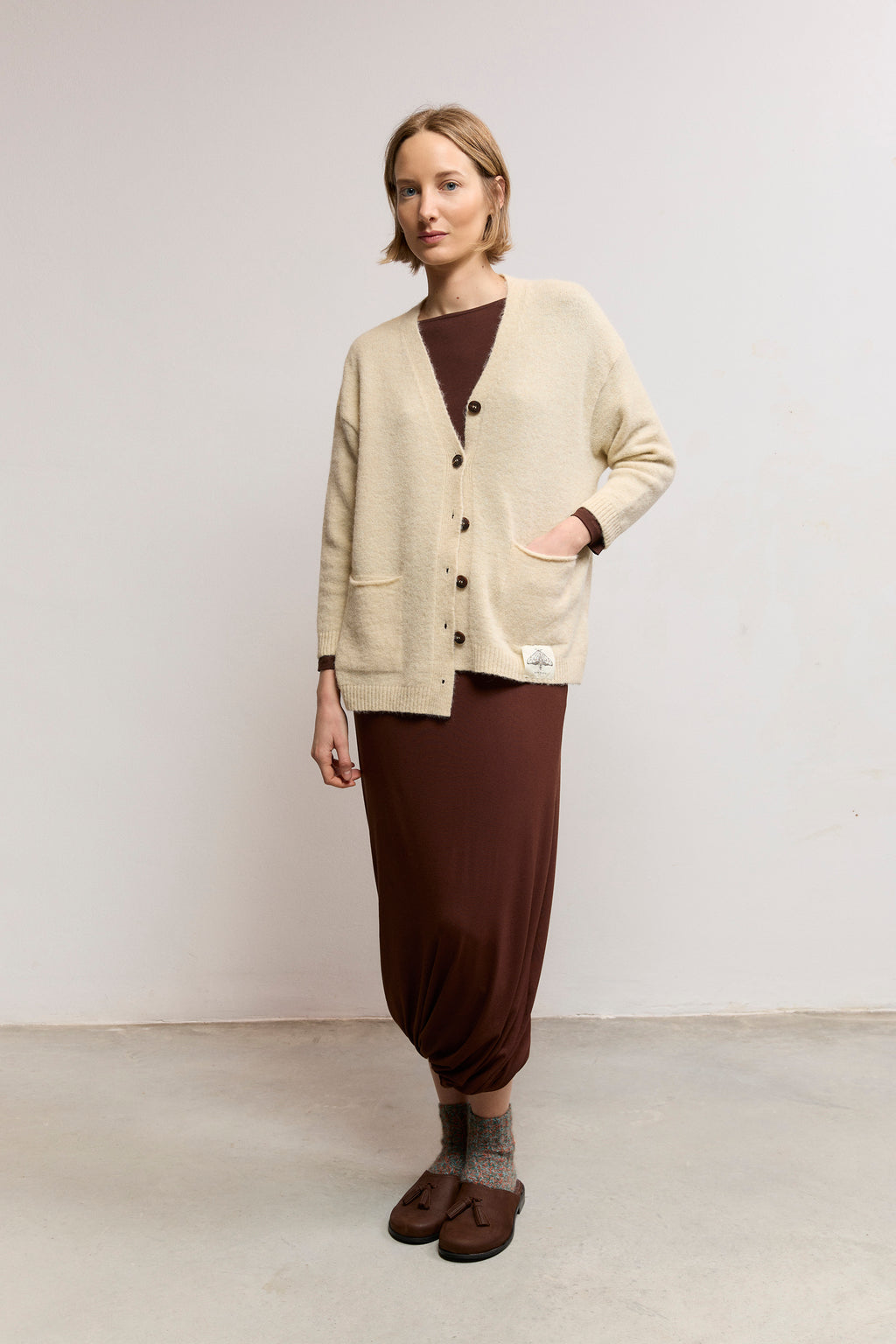 V-Neck Knit Cardigan