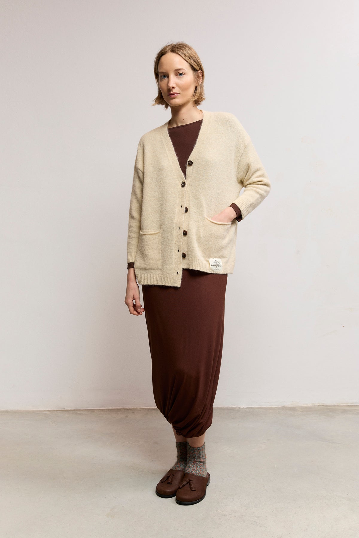 V-Neck Knit Cardigan