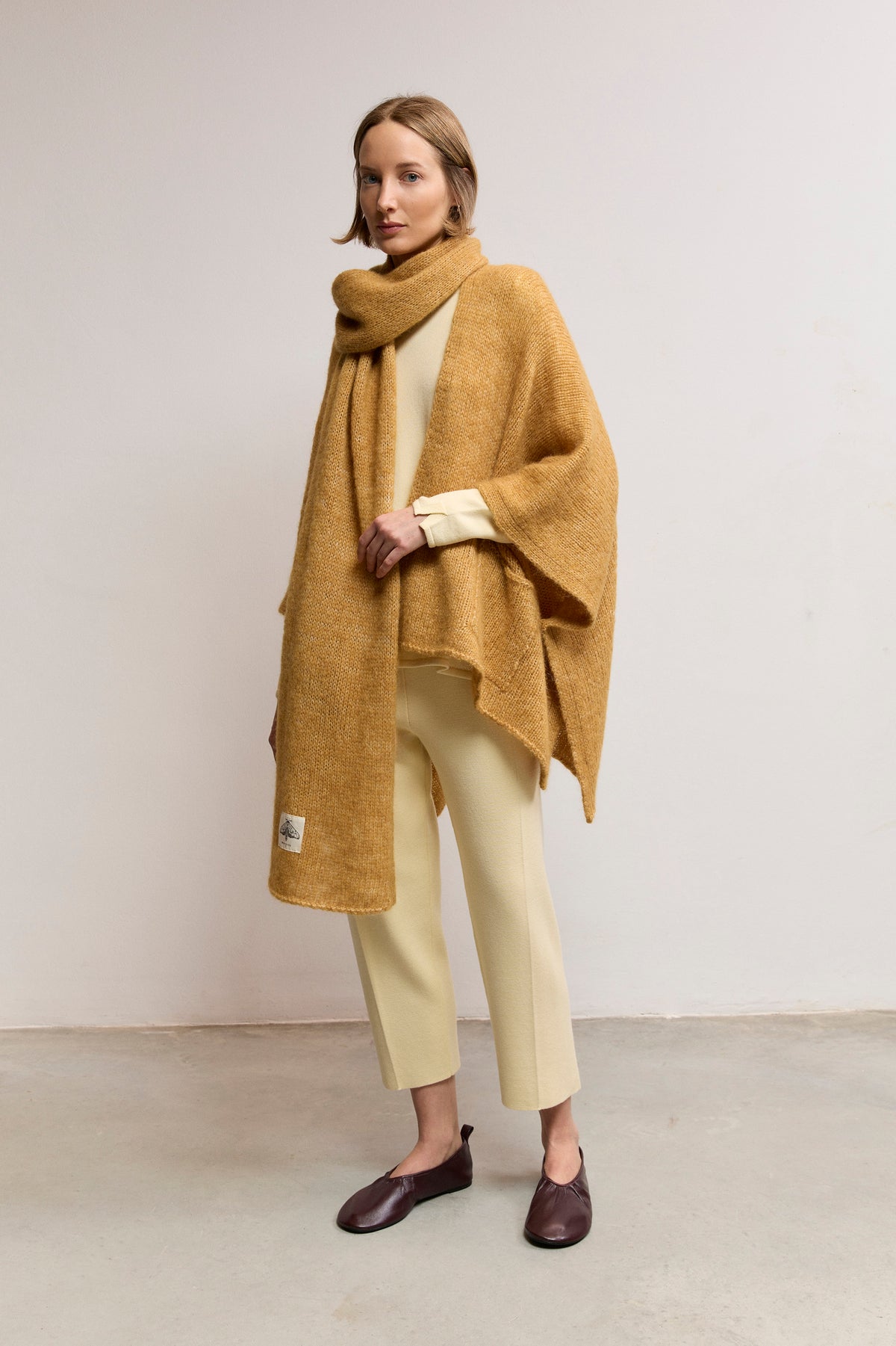 Bufanda de punto grueso en alpaca superfine