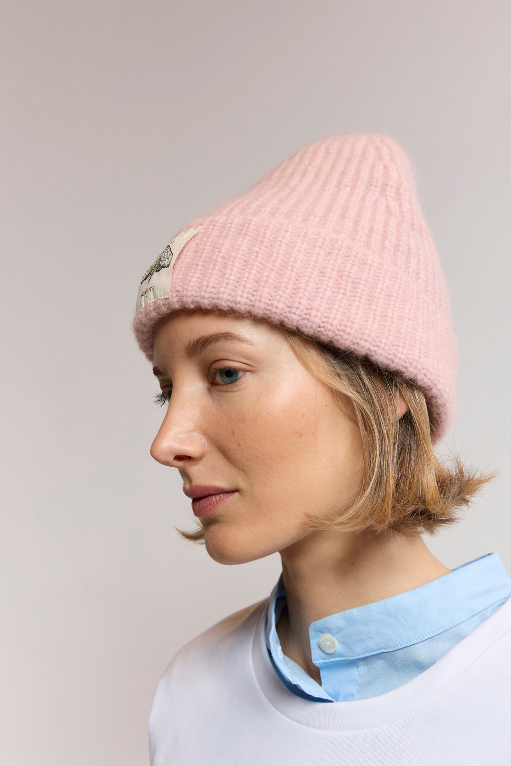 Gorro acanalado con alpaca superfine